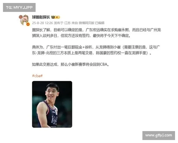 崔永熙大概率重返CBA加盟广东 新赛季签约权已完成交易 崔永熙大概率重返CBA加盟广东 新赛季签约权已完成交易